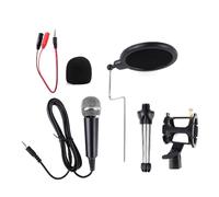 ECMQS Microphone de streaming avec 48 kHz, conversion de 3,5 mm, C | Plusieurs plateformes compatibles avec le pare-brise Shock Mount, taux d'échantillonnage de 48 kHz, renforts réglables