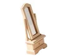 ECMQS Miniature Dressing Mirror Accessoire, A | 1:12 décoration de maison de poupée en bois, décoration de chambre boutique d'angle, pièce de style de table autoportante