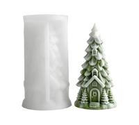 ECMQS Moule de moulage en silicone, A | Maison de sapin de Noël en résine pour plâtre de cire et décoration de vacances
