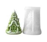 ECMQS Moule de moulage en silicone, B | Maison de sapin de Noël en résine pour plâtre de cire et décoration de vacances