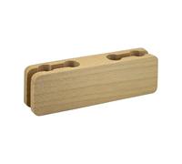 ECMQS Organiseur de cordon en bois pour multiprises Couleur hêtre Taille L | Support de câble en bois naturel pour multiprises et prises sans perçage, empêche le désordre des cordons