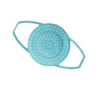ECMQS Panier vapeur pour cuisine, bleu E | Insert en silicone avec poignées de levage, base surélevée, préparation, boulettes, légumes, fruits de mer