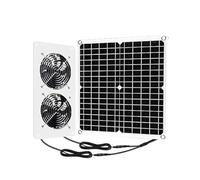 ECMQS Panneau solaire double ventilateur 25 W 12 V module de | Design en plastique léger pour une compatibilité universelle, conversion d'énergie efficace, dissipation de la chaleur et 12