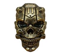ECMQS Perle de cordon en forme de tête de mort pour paracorde | Design mécanique en laiton avec accents profonds foncés et ouverture de cordon de 6 mm, style personnalisé