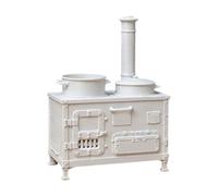 ECMQS Petit modèle de poêle de champ, blanc | Structure du corps moulée pour les terrains de table, Press Fit, options d'affichage fermées ou ouvertes