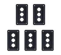 ECMQS Plaque audio rectangulaire en ABS 120 x 70 mm, trois cercles | Quatre trous de montage d'angle pour les projets d'aménagement intérieur, rafraîchissement des ouvertures murales et un