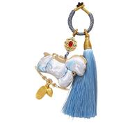 ECMQS Porte-clés élégant et pratique avec pompons élégants | Chaîne légère et portable avec pompons complexes et symbole de l'année du cheval de bon augure pour une longue période au