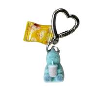 ECMQS Porte-clés multifonction dinosaure de dessin animé pour un usage quotidien e voiture, pendentif de téléphone portable, décoration anti-stress, chaîne de voiture amusante en forme de