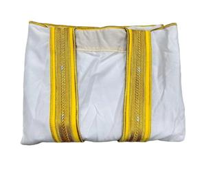ECMQS Robe longue cérémonie pour homme | Parties avant brodées, robe en polyester avec bordure dorée, vêtements de discours pour la remise de diplôme