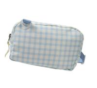 ECMQS Sac avec fermeture éclair sur le dessus et longue sangle, carreaux | Pochette de rangement douce et compacte pour les déplacements, les voyages, les visites touristiques, le transport quotidien