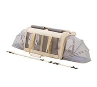ECMQS Sac de voyage souple double avec filet, extension Kbeige | Insert de séparation, poignées de transport, sac pour animal domestique pour transport de routine