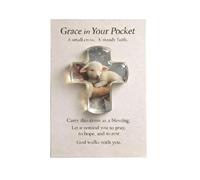 ECMQS Souvenirs de poche réconfortants avec croix incrustées délicates | Carte souvenir miniature - Beau art délicat - Rappel attentionné d'amour et d'espoir pour un ami et une famille