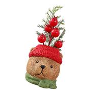 ECMQS Statue de nain de Noël en colophane durable Little Bear