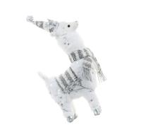 ECMQS Statue en peluche d'alpagas pour décoration saisonnière, argent L | Design doux pour les fêtes saisonnières et les décorations de vacances, décoration conviviale pour chambre d'enfant ou