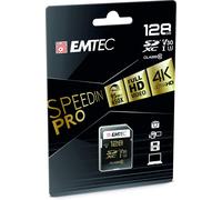 ECMSD128GXC10SP - Carte SD - UHS-I U3 - Classe 10 - Gamme Speedin - avec adaptateur Ultra Haute Performance - Vitesse de lecture jusqu'à 95MB/S - 128 Gb
