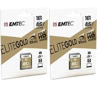 ECMSD16GHC10GP - Carte SD - Classe 10 - Gamme Elite Gold - UHS-I U1 - avec Adaptateur Performance - 16 GB (Lot de 2)