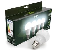 ECO Ampoule à baïonnette B22 à 2 broches, économie d'énergie LED 11 W, 1055 lumens, équivalent 75 W, blanc givré, blanc froid 6500 K, durée de vie de 15 000 heures. (blanc froid 6500 K), lot de 4