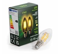 ECO Ampoule LED à filament 30 W équivalent à 2 W, 320 lumens, blanc chaud 3000 K, petite vis Edison E14, durée de vie de 25 000 heures. Classe énergétique C (petite vis E14, lot de 2)