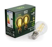 ECO Ampoule LED à filament à intensité variable équivalente à 70 W, 960 lumens, blanc chaud 3000 K, baïonnette B22 2 broches, durée de vie de 25 000 heures.