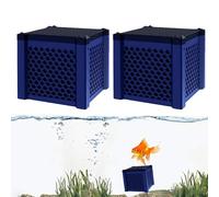 Eco-Aquarium Water Purifier Cube，Aquarium Cubes Filter Cleaning troughs，Activated Carbon Filter Cube for Fish Tanks, Horse Troughs (2pcs Blue)