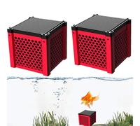 Eco-Aquarium Water Purifier Cube，Aquarium Cubes Filter Cleaning troughs，Activated Carbon Filter Cube for Fish Tanks, Horse Troughs (2pcs Red)