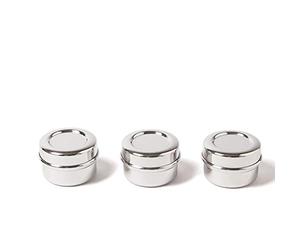 ECO Brotbox Lot de 3 boîtes à goûter en acier inoxydable - 60 ml chacun.