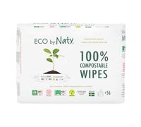 Naty Lingettes bébé naturelles sans parfum | 98% Eau purifiée pour peau sensible | Douces pour nouveau-nés d’origine végétale | Sans plastique & certifiées compostables | 168 unités (3 paquets)