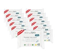 ECO by Naty Lingettes Papier Toilettes écologiques - Lingettes biodégradables, à base de plantes, sans produits chimiques et hypoallergéniques, pour la peau sensible (12 x 42 I 504 lingettes)