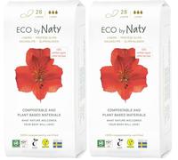ECO by Naty Protège-Slips Ecologiques Large - Protège-lingeries pour un usage quotidien, discrets en coton organique pour garder votre fraîcheur (28 unités) (Lot de 2)