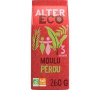 ECO - Café Moulu bio Pérou Pur arabica ALTER | Saveurs onctueuses | Idéal pour les pauses gourmandes | Le paquet de 260g | LOT DE 3