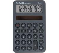 Eco Calculatrice Md 1 Calculatrice Solaire Avec 10 Chiffres Et 5 Fonctions Calculatrice En 60% Plastique Recyclé Calculatrice De Bureau Blauer Engel/Uz116 Gris[Z564]