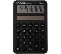 Eco Calculatrice Md 1 Calculatrice Solaire Avec 10 Chiffres Et 5 Fonctions Calculatrice En 60% Plastique Recyclé Calculatrice De Bureau Blauer Engel/Uz116 Noir[Z562]
