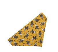 Eco Chic Bandana recyclé pour chien - 1 écharpe triangulaire lavable pour animaux de compagnie, chiens et chats (singes moutarde)