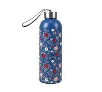 Eco Chic Bouteille thermique réutilisable | Bouteille de voyage isotherme en acier inoxydable avec couvercle anti-fuite | Utilisable pour boissons chaudes et froides (Floral Marine)