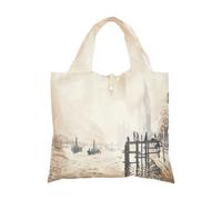 ECO CHIC Grand Sac shopping pliable de la collection National Gallery (La Tamise à Westminster de Claude Monet)