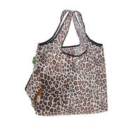 ECO CHIC Grands sacs d'épicerie recyclés pliables réutilisables légers avec pochette de rangement, léopard, Market Master
