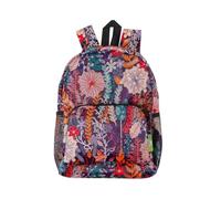 Eco Chic Mini sac à dos léger, pliable et résistant à l'eau, se replie dans une pochette pour le rangement (violet floral luxuriant), Violet floral luxuriant