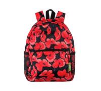 ECO CHIC Mini sac à dos léger pliable résistant à l'eau se replie dans une pochette pour le rangement, Coquelicots Bleu marine