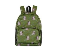 ECO CHIC Mini sac à dos léger pliable résistant à l'eau se replie dans une pochette pour le rangement, Chouette hulotte verte, Mini, Décontracté