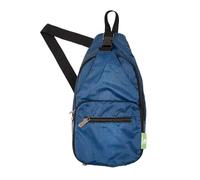 ECO CHIC Sac à bandoulière pliable léger | Sac à dos à bandoulière résistant à l'eau pour les voyages quotidiens | Se replie dans une pochette pour le rangement (Unie Bleu Nuit)