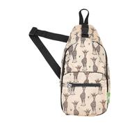 ECO CHIC Sac à bandoulière pliable léger Sac à dos bandoulière résistant à l'eau (Girafes Beige)