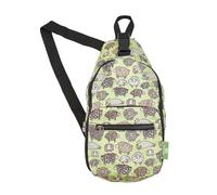 ECO CHIC Sac à bandoulière pliable léger Sac à dos bandoulière résistant à l'eau (Mouton mignon Vert)