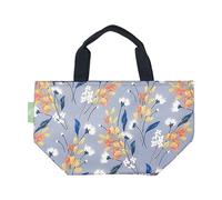 Eco Chic Sac à déjeuner isotherme pliable léger et résistant à l'eau Sac réfrigérant (Fleurs Grises)