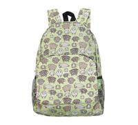 ECO CHIC Sac à dos pliable léger | Sac à dos durable résistant à l'eau | Se replie dans une pochette pour le rangement (Mouton mignon Vert)