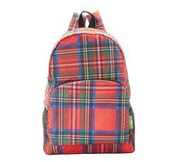 ECO CHIC Sac à dos pliable léger | Sac à dos durable résistant à l'eau | Se replie dans une pochette pour le rangement (Tartan)