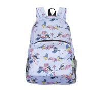 ECO CHIC Sac à dos pliable léger | Sac à dos durable résistant à l'eau | Se replie dans une pochette pour le rangement (Mésanges bleues Lilas)