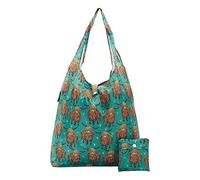 ECO CHIC Sac de courses réutilisable Cabas pliable Tote bag résistant à l'eau (Vache des Highlands Sarcelle)