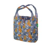 ECO CHIC Sac fourre-tout léger pliable réutilisable résistant à l'eau, Fleurs grises, Small