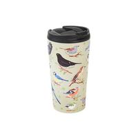 ECO CHIC Tasse à café thermique réutilisable | Tasse de voyage isotherme en acier inoxydable avec couvercle anti-fuite | Utilisable pour boissons chaudes et froides (Oiseaux sauvages Vert)