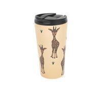 ECO CHIC Tasse à café thermique réutilisable | Tasse de voyage isotherme en acier inoxydable avec couvercle anti-fuite | Utilisable pour boissons chaudes et froides (Girafes Beige)